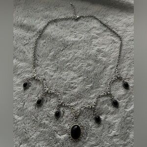 Elegant Silver and Black Necklace